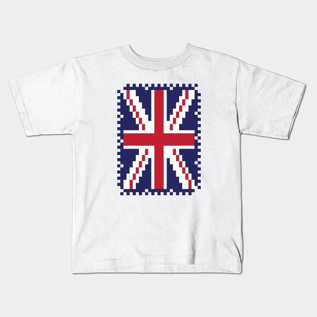 Union Jack - Pixel Art Kids T-Shirt by outofthepixel